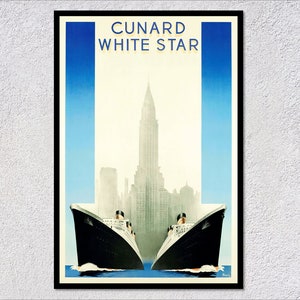 Cunard White Star - Vintage Cruise Poster - Plakate & Werbung