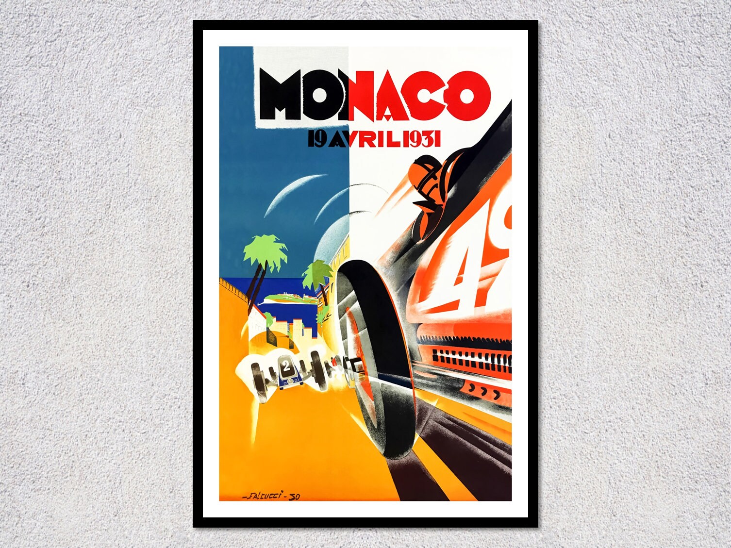 1931 Monaco Grand Prix1 Retro Auto Racing Auto Sport Print - Etsy 商品は状態確認 MONACO 19 AVRIL 1931 アート/エンタメ