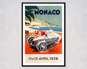 1936 Monaco Rally Poster | Historic Motorsport Wall Art
