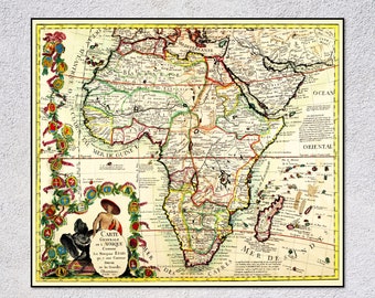 1893年頃のアフリカ地図 • オリジナルのアンティーク地図 • オリジナル