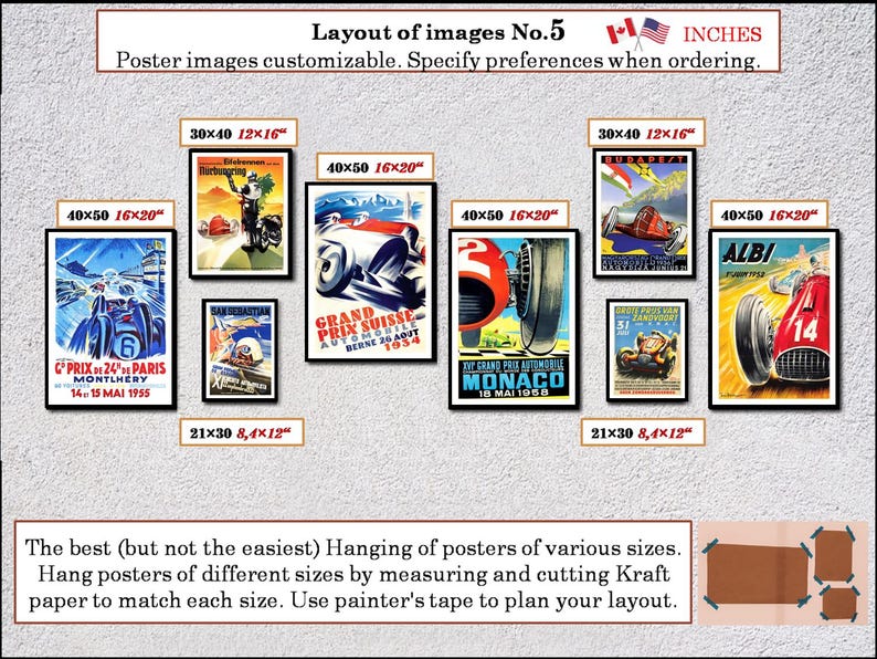 Vintage Rally Racing Posters | Retro Motorsport Art for Home Decor Set ...