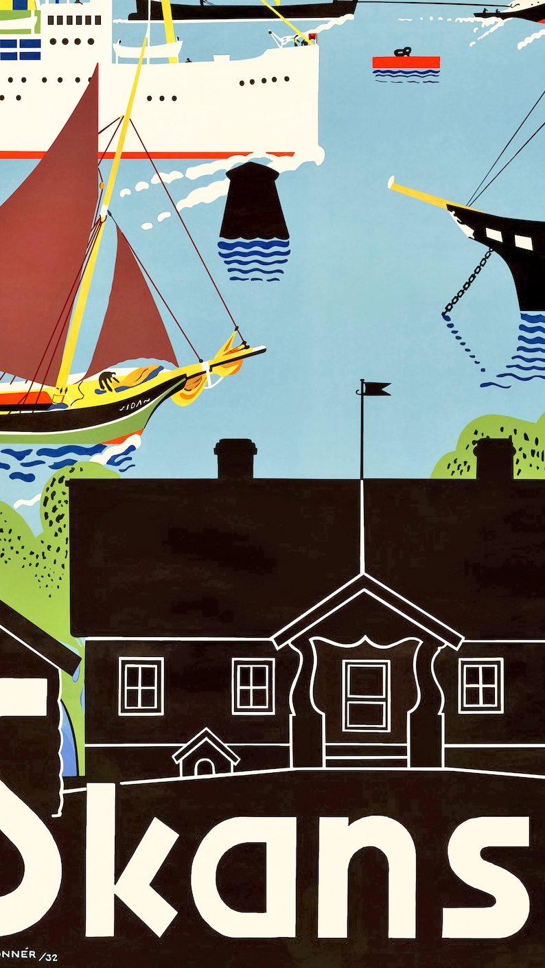 Retro Swedish Posters Sweden Vintage Art Poster Etsy