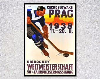 Prags ishockey 1938 | Sporttävlingsaffisch