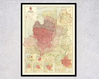 Lithuania Old Map | Originally published Lausanne, Switzerland in 1918 | The state of Lithuania from pre-historic times