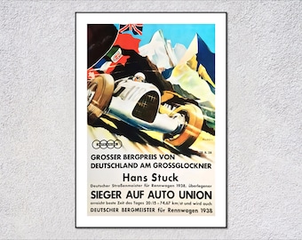 1938 Grossglockner Racing Poster | Historic Motorsport Wall Art