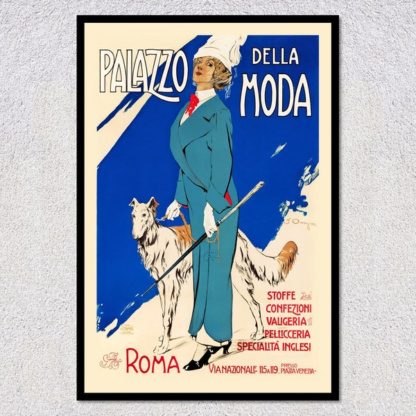 Affiche de mode vintage du Palazzo della Moda 1913 | Impression giclée de la galerie | Décoration murale | affiche de voyage vintage