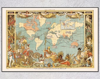 Imperial Federation Map of the British Empire (1886) – Historical Cartography – Vintage Wall Art