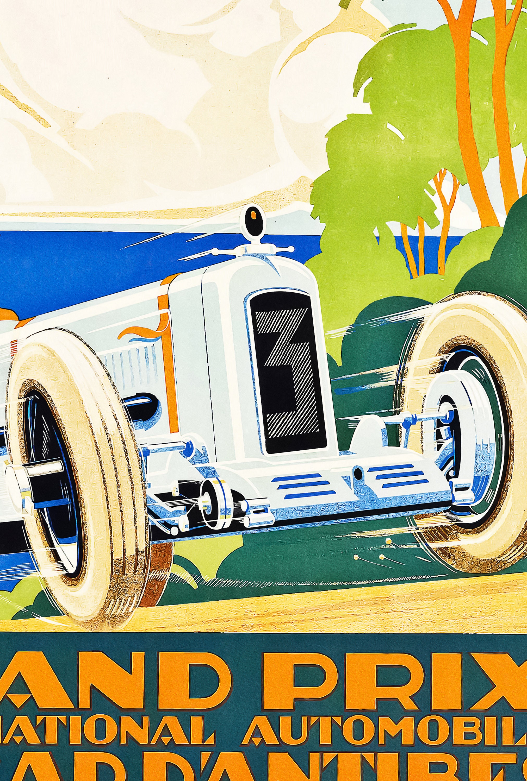 1920年代のフランス製レーシングポスター複製画｜ヴィンテージカー