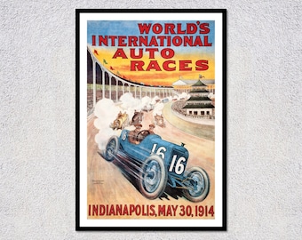 Manifesto del rally americano del 1914 / Arte murale storica del motorsport