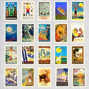 Spanje ansichtkaarten set nr. 6 | Retro reiskaarten | Herdruk vintage poster | Decoratief pakket
