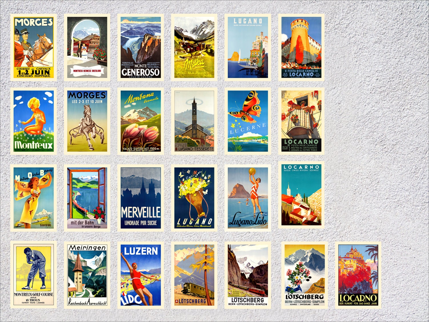 1940's 50's 60' Postcard Album 120 Cards EUROPE ITALY HOLLAND SWITSZERLAND  SPAIN