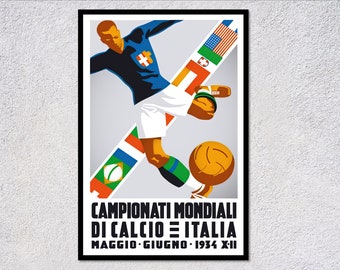Affiche Italie 1934| Affiche de la Coupe du Monde de la FIFA | Coupe du monde Reproduction