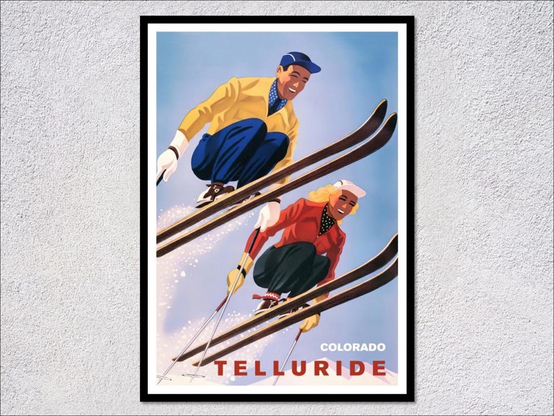 Telluride Colorado Ski Resort Poster | Vintage USA Winter - Etsy