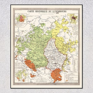 Mapa de Luxemburgo por Joseph Hansen – Mapa da Fronteira dos Pireneus – Arte Histórica da França e do Ducado de Luxemburgo