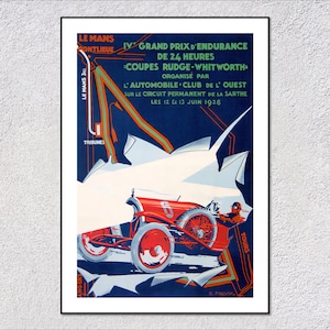 1926年フランスレースポスター複製｜ヴィンテージグランツールカープリント｜ヒストリックスピードイラスト