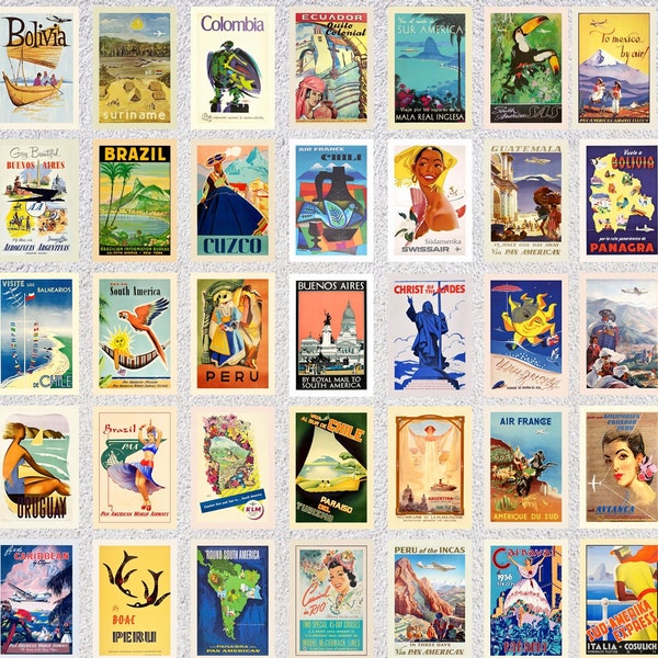 Set mit 35 Südamerika-Postkarten - Lateinamerika - 10 X 15 cm - 5" X 7" oder 13 X 18 cm