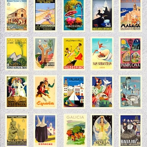 Vintage Spain Postcards Set No.2 | Retro Travel Cards | European Tourist Print Pack