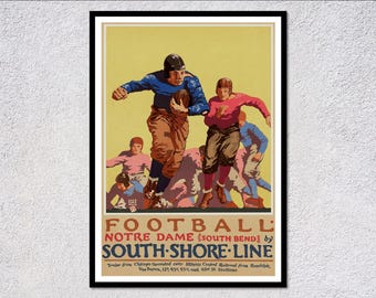 Vintage Football Players Illustration | Sports Poster
