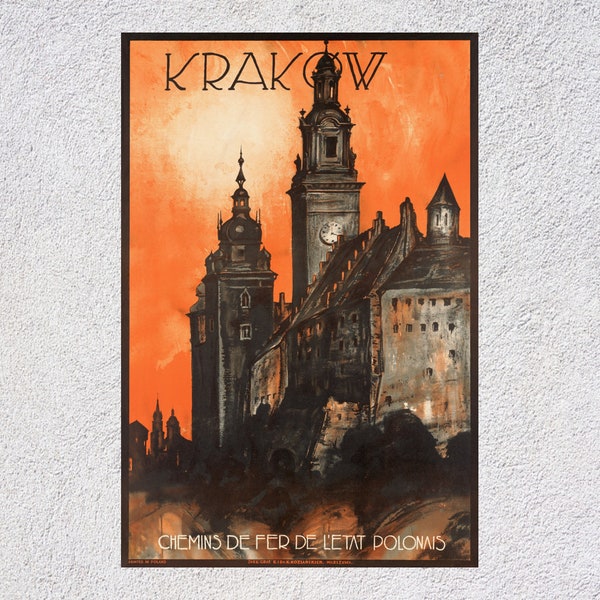 Vintage Travel Poster Cracow  | Racing Posters & Advertising | Polish Railway Retro Travel Print