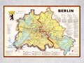 West and East Berlin Borders | Historical Map of Berlin | Cold War Era Wall Art product logo