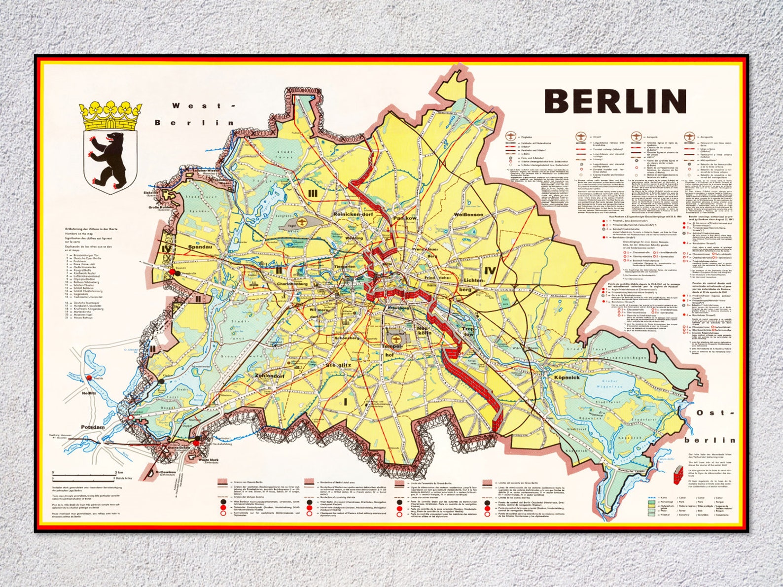 BerlinOuest et BerlinEst bordent Histoire du de Berlin Etsy