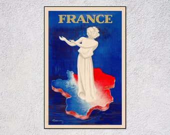 Póster de viaje vintage francés – Impresión clásica de Francia – Arte mural retro – Decoración nostálgica de París
