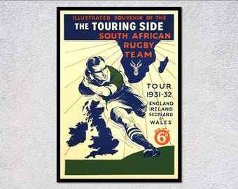 1931 South Africa Rugby Tour | Sports Competition Poster