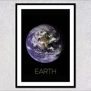 Poster aarde, zonnestelsel – educatieve kaart – moderne kunst – perfect cadeau voor ruimteliefhebbers