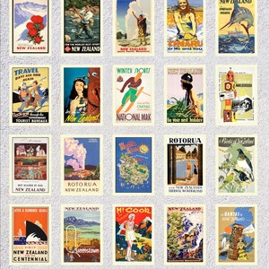 cartes postales néo-zélandaises vintage | Ensemble d'imprimés de voyage n°1 | Collection de reproductions d'affiches rétro