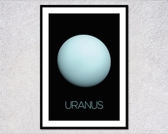 Uranus Planet Poster | Astronomy space print for solar system wall decor