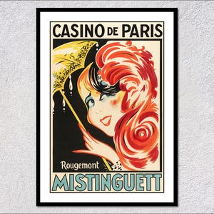 Mistinguett Poster Reproduction | Art Deco Cabaret Wall Art | French Vintage Theatre Print