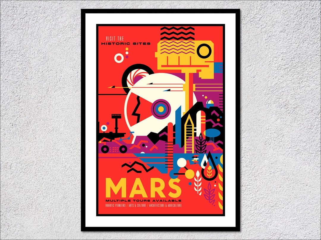 NASA | the Grand Tour Poster | Retro Space Travel Art | Mars Life ...