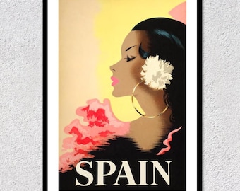 Vintage Spanish Fashion Travel Poster | Spain Tourism Wall Art