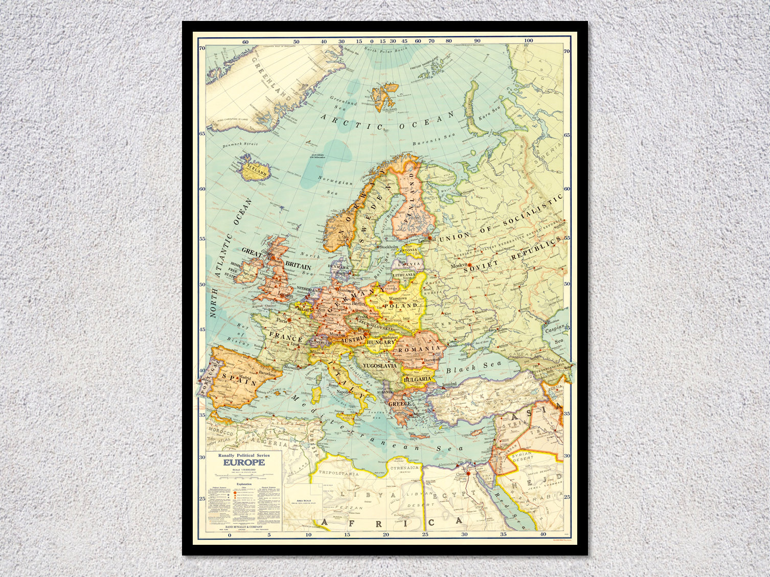 Europe map 1900 - Etsy 日本