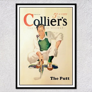 1930s Golf Man Illustration – Vintage Sports Magazine Cover Reprint (1932) | Retro Golf Wall Art