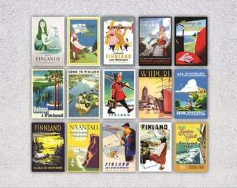 Set of 15 Collectable Finnish Postcards - Postcards From Finland - 4" X 6" or 10 X 15 cm - 5" X 7" or 13 X 18 cm