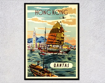 Vintage poster Hongkong | Reis- en vakantieposters