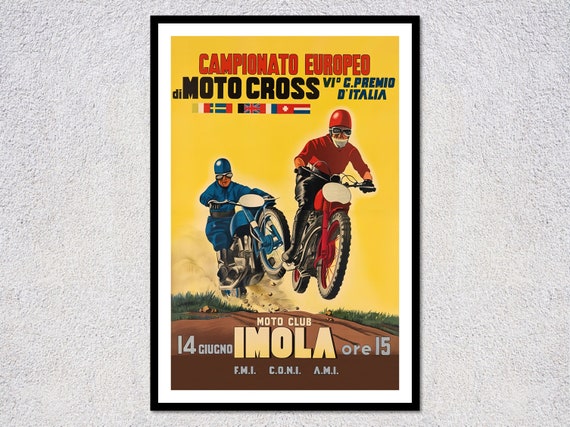 1954 Imola Motocross Poster Reproduction Vintage Motorcycle