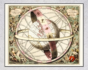 Antike Himmelskarte | Sternzeichen & Himmel Kunst