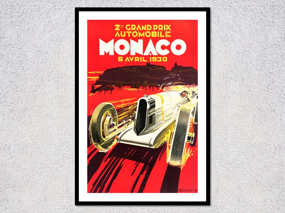 Monaco Grand Prix 20X30Cm Poster Voiture Vintage Poster Métal