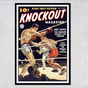 Póster de pelea de boxeo vintage: reproducción deportiva retro / Arte de revistas pulp