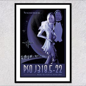 PSO J318.5-22 Poster – Retro-Futuristic Travel Art – Visions of the Future – Space Decor