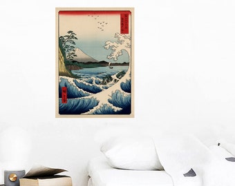 Mount Fuji from Satta Point in the Suruga Bay | Andō Hiroshige 1858 | 20" x 28" | 50 x 70 cm