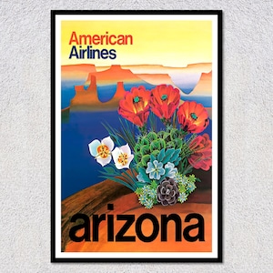 Vintage Arizona Poster – Retro Wüste Reise-Druck – Grand Canyon & Südwesten Kunst – Klassische Werbung