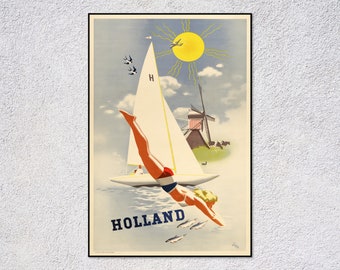 Holland Travel Poster | Vintage European Travel Art