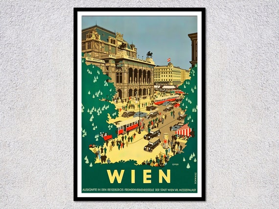 Vienna Architecture Travel Poster | Vintage Tourism Art - Etsy