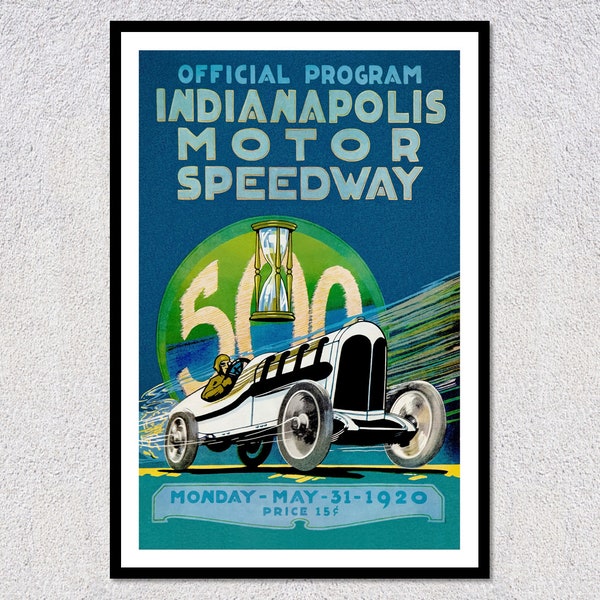 1920 Indy 500 - Indianapolis Motor Speedway | Retro Auto Racing  | Auto sport print