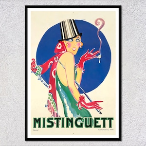 Vintage Mistinguett Poster – French Theatre Print – Classic Paris Cabaret Wall Art