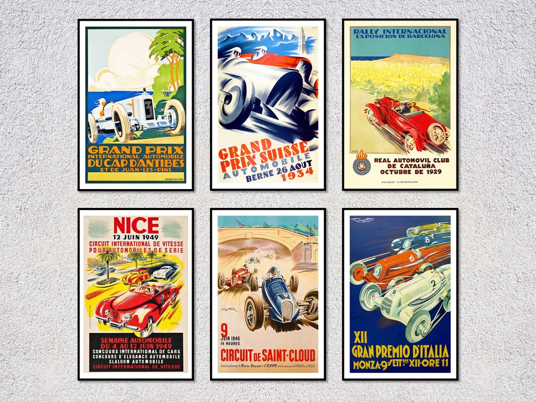 Vintage Auto Racing Posters Retro Racing Poster Antique Auto Sport ...