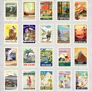 New Zealand Travel Postcards Set No. 3 | Vintage Reprint Collection | Restored Tourism Art Pack
